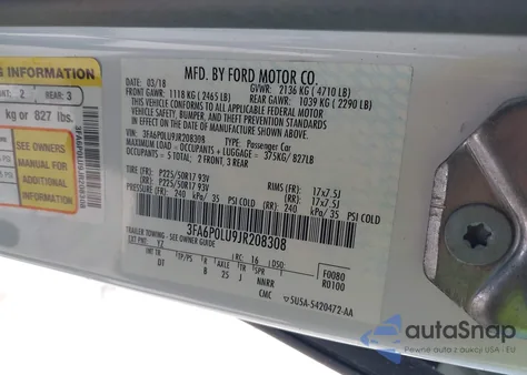 2018 Ford Fusion Hybrid Se из США, поврежденный, VIN 3FA6P0LU9JR208308